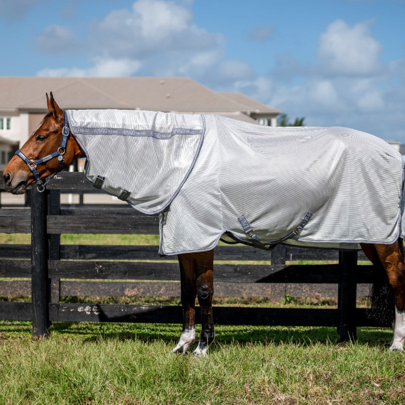 Horseware - Couverture anti-mouches Amigo Bug Rug Plus XL argent/ titanium grey/ argent | - Ohlala