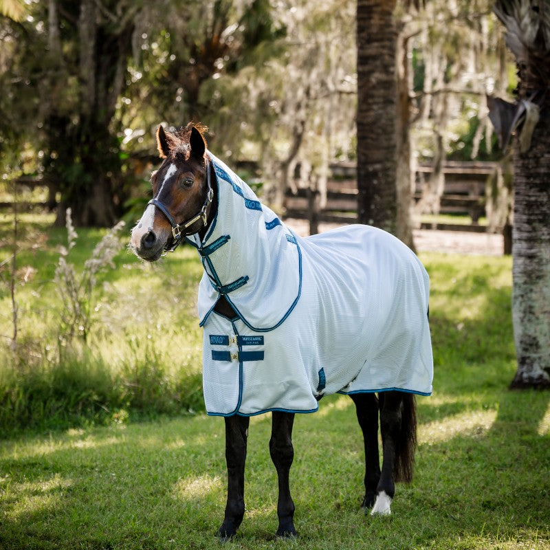 Horseware - Couverture anti-mouches Amigo Bug Rug Plus XL azure blue/ marine/ bleu électrique | - Ohlala