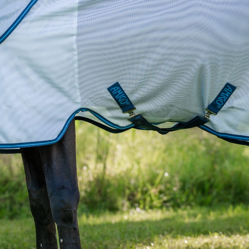 Horseware - Couverture anti-mouches Amigo Bug Rug Plus XL azure blue/ marine/ bleu électrique | - Ohlala