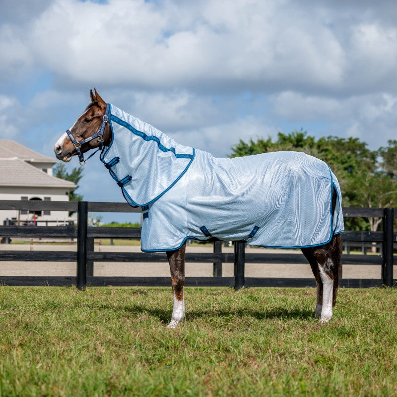 Horseware - Couverture anti-mouches Amigo Bug Rug Plus azure blue/ marine/ bleu électrique | - Ohlala