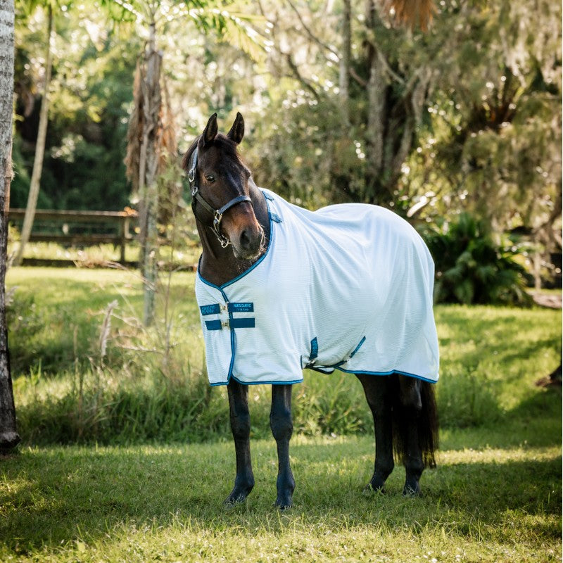 Horseware - Couverture anti-mouches Amigo Bug Rug azure blue/ marine/ bleu électrique | - Ohlala