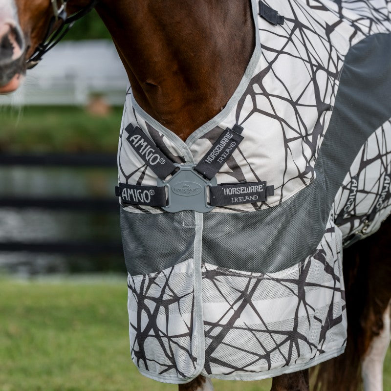Horseware - Couverture anti-mouches Amigo Camofly 3 en 1 Plus camofly print/ gris | - Ohlala