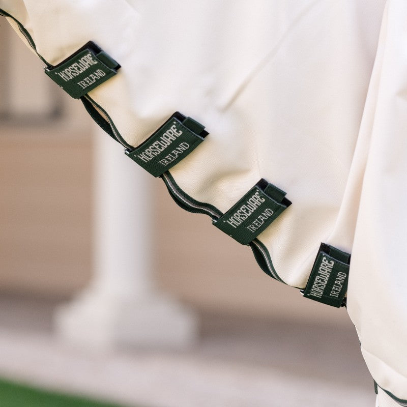 Horseware - Couverture anti-mouches Rambo Hoody XL chalk/ hunter green/ argent | - Ohlala