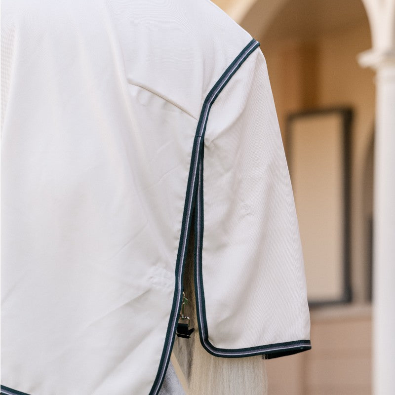 Horseware - Couverture anti-mouches Rambo Hoody XL chalk/ hunter green/ argent | - Ohlala