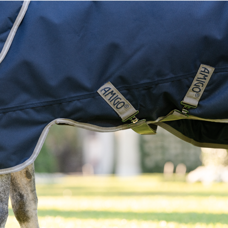 Horseware - Couverture d'extérieur Amigo Bravo Plus Pony Turnout marine/ titanium grey/ argent 0g | - Ohlala