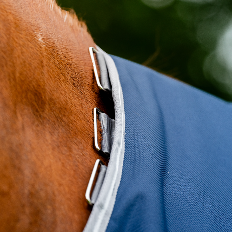 Horseware - Couverture d'extérieur Amigo Bravo Plus Turnout marine/ titanium grey/ argent 50g | - Ohlala