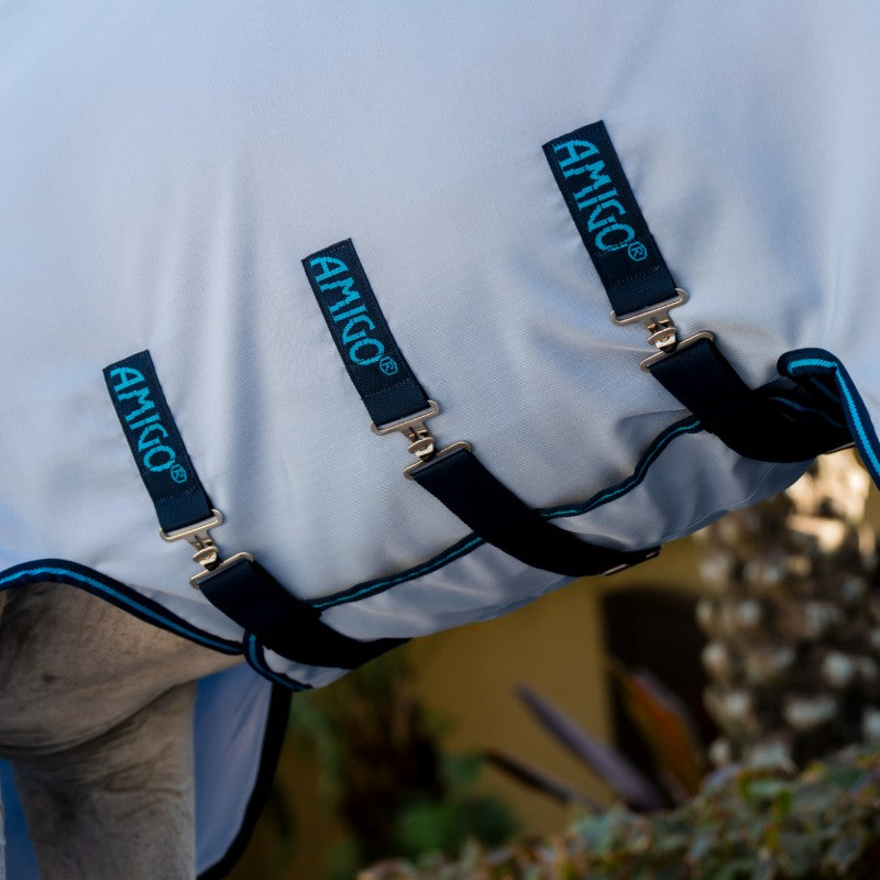 Horseware - Couverture d'extérieur Amigo Ripstop Hoody azure blue/ marine/ electric blue | - Ohlala