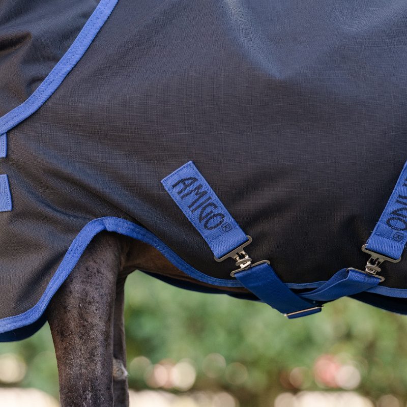 Horseware - Couverture d'extérieur Amigo Ripstop Plus Petite Turnout noir/ classic blue 0g | - Ohlala