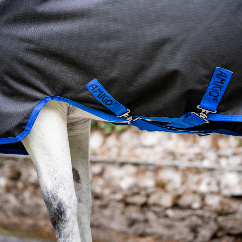 Horseware - Couverture d'extérieur Amigo Ripstop Pony Turnout noir/ classic blue 50g | - Ohlala