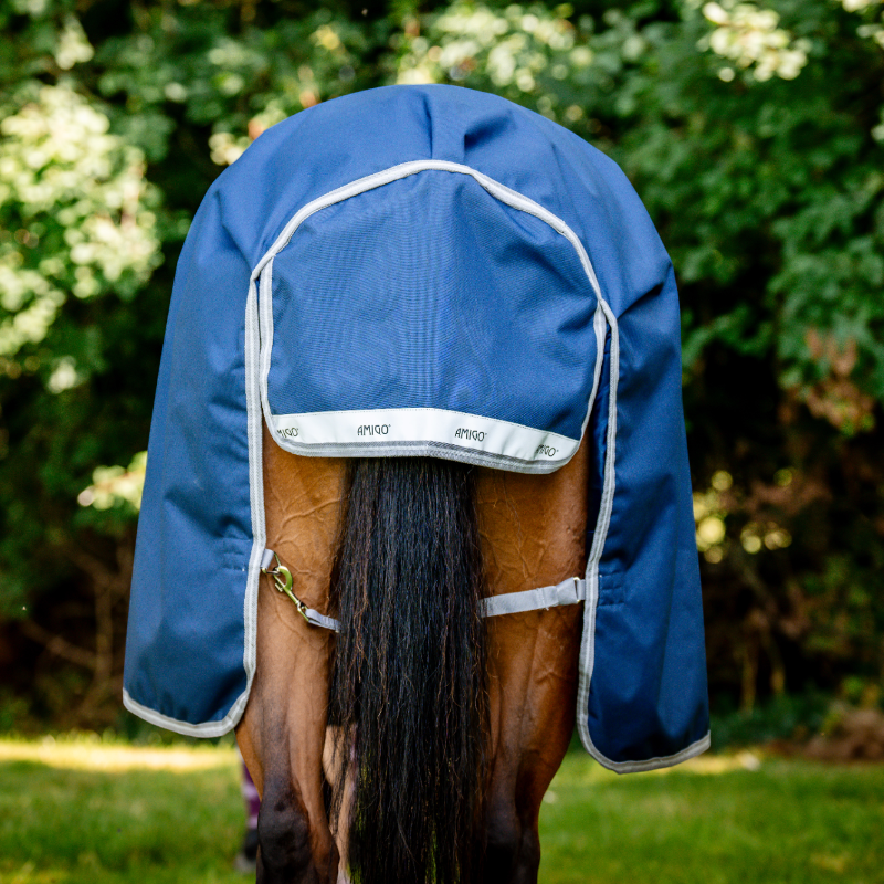 Horseware - Couverture d'extérieur Amigo Wug Turnout marine/ titanium grey/ argent 50g | - Ohlala