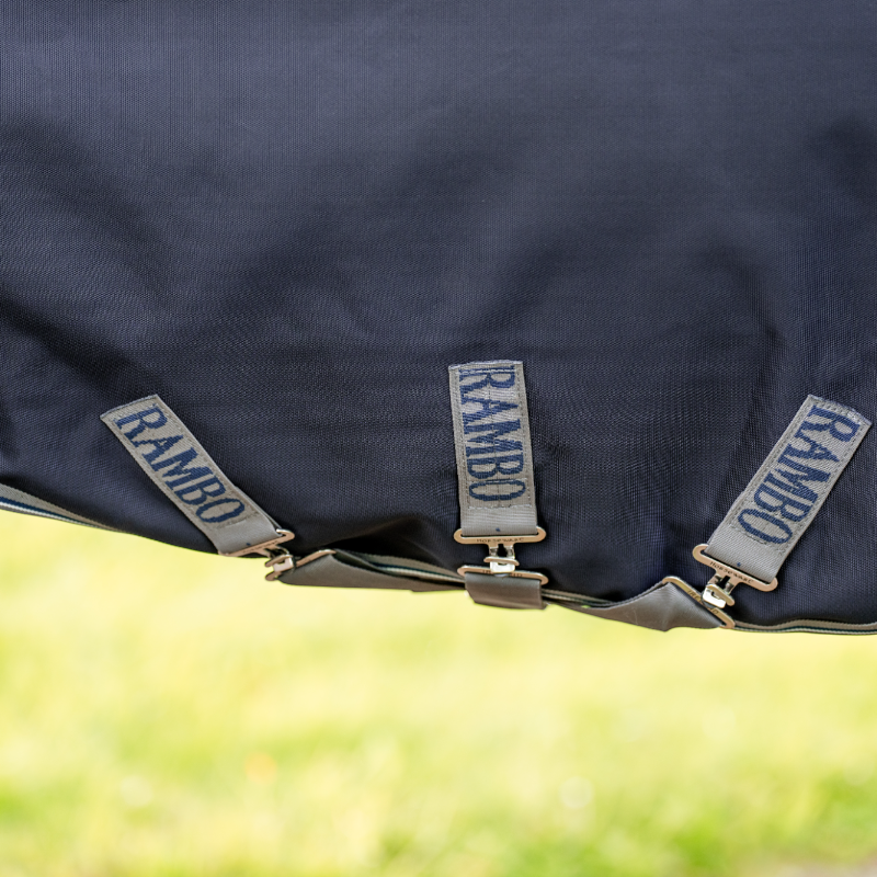 Horseware - Couverture d'extérieur Rambo Turnout VL marine/ thunderstorm gris/ argent 450g | - Ohlala