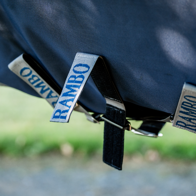 Horseware - Couverture d'extérieur Rambo Turnout marine/ thunderstorm gris/ argent 0g | - Ohlala