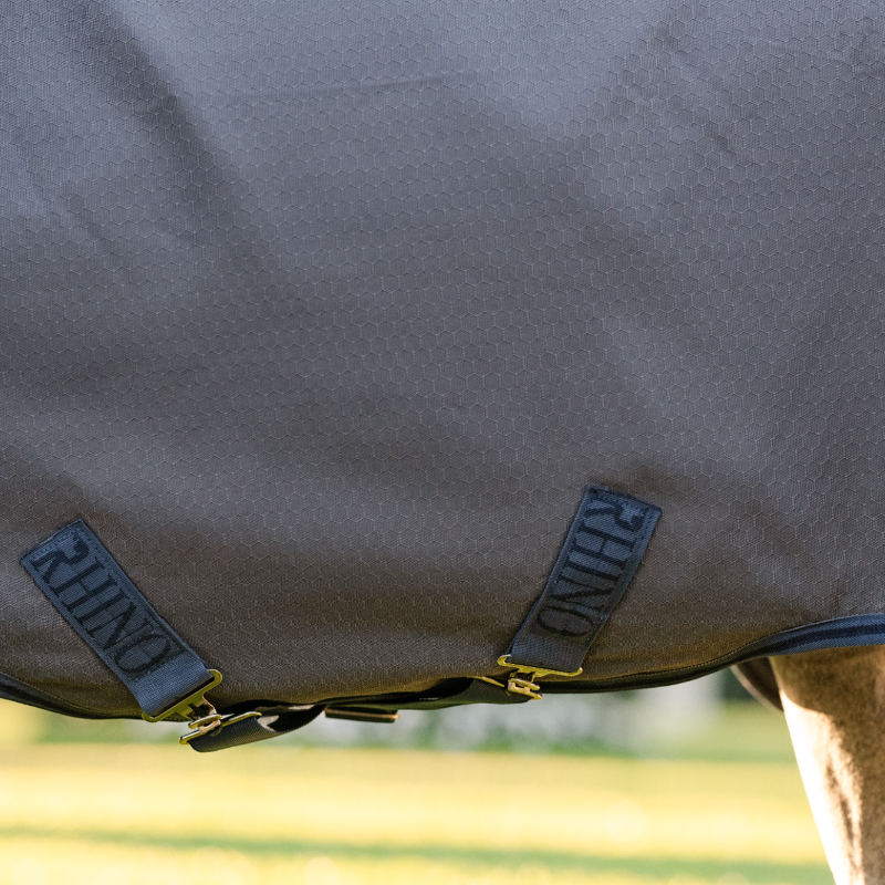 Horseware - Couverture d'extérieur Rhino HexStop Plus Pony gris/ indigo/ marine 250g | - Ohlala