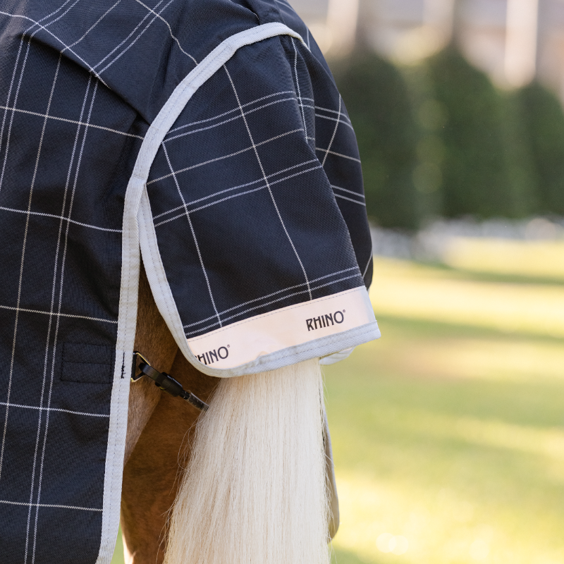 Horseware - Couverture d'extérieur Rhino Wug Pony Turnout VL noir/ gris/ blanc à carreaux 250g | - Ohlala