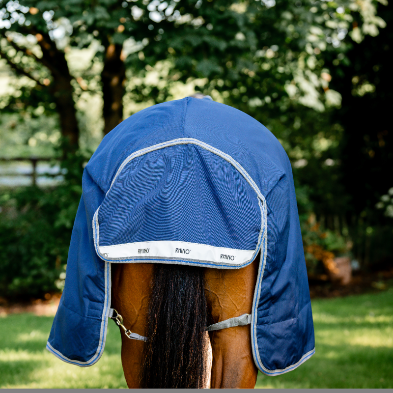 Horseware - Couverture d'extérieur Rhino Wug Turnout marine/ titanium grey/ classic blue 0g | - Ohlala