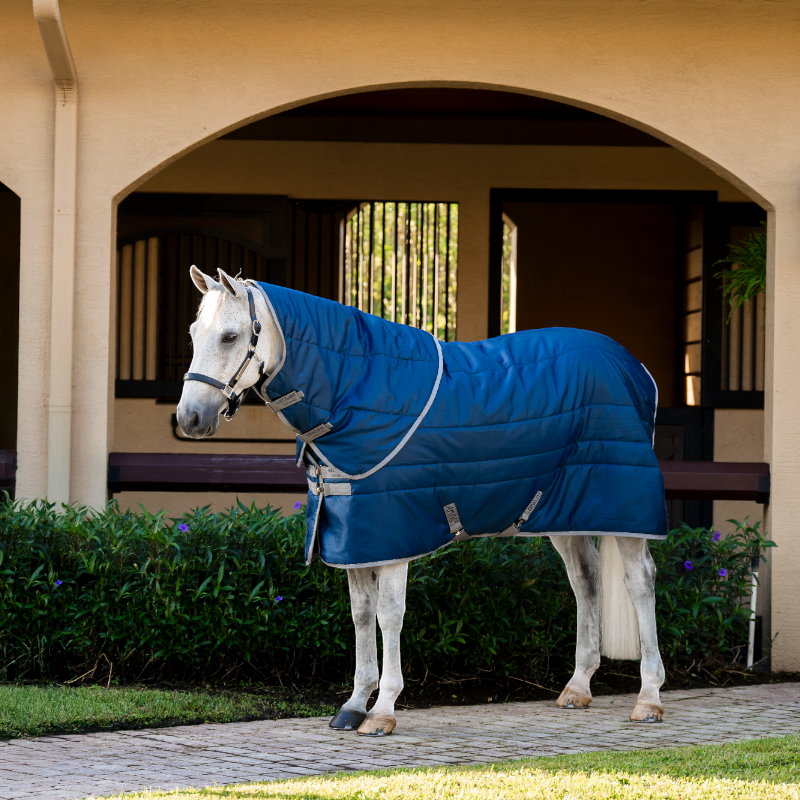 Horseware - Couverture de box Amigo Ripstop Insulator Plus Stable marine/ titanium grey 550g | - Ohlala