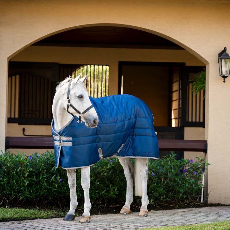 Horseware - Couverture de box Amigo Ripstop Insulator Pony Stable marine/ titanium grey 100g | - Ohlala