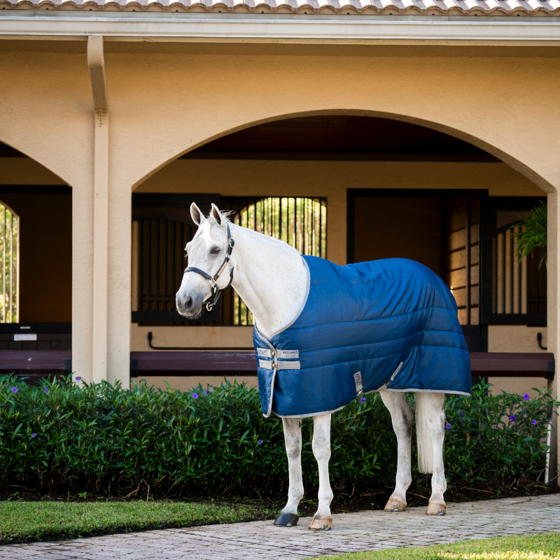 Horseware - Couverture de box Amigo Ripstop Insulator Stable marine/ titanium grey 200g | - Ohlala