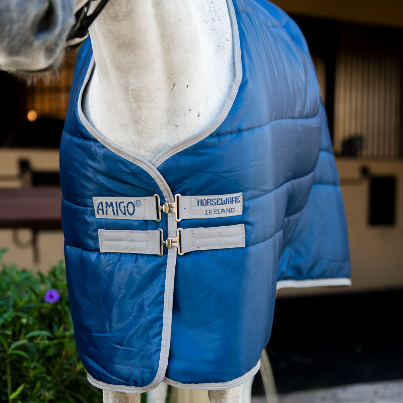 Horseware - Couverture de box Amigo Ripstop Insulator Stable marine/ titanium grey 50g | - Ohlala