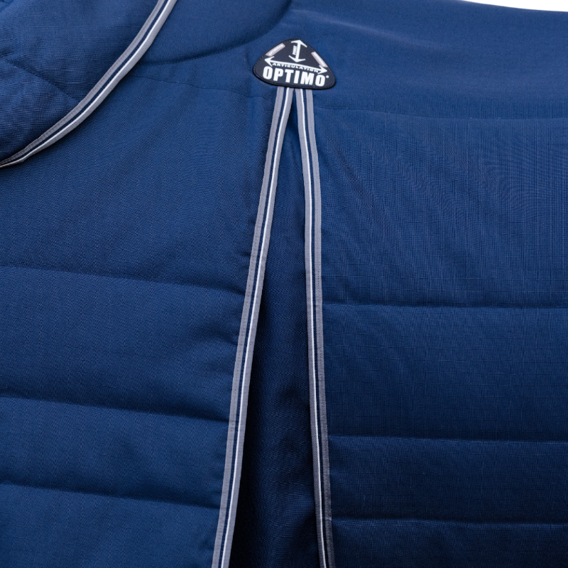 Horseware - Couverture de box Rambo Optimo Stable Plus marine/ thunderstorm grey/ argent 400g | - Ohlala