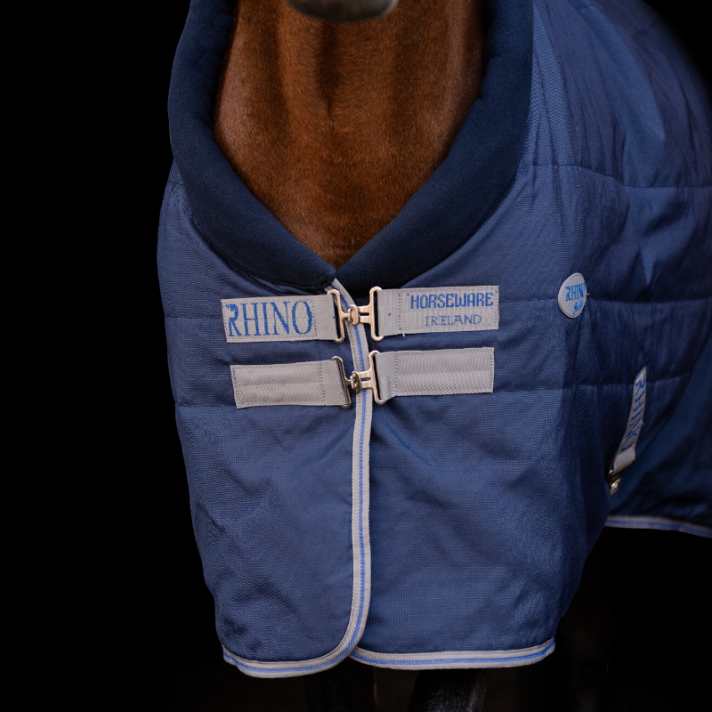 Horseware - Couverture de box Rhino Stable VL marine/ titanium grey/ classic blue 350g | - Ohlala