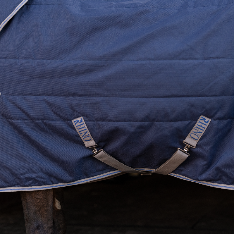 Horseware - Couverture de box Rhino Stable marine/ titanium grey/ classic blue 100g | - Ohlala