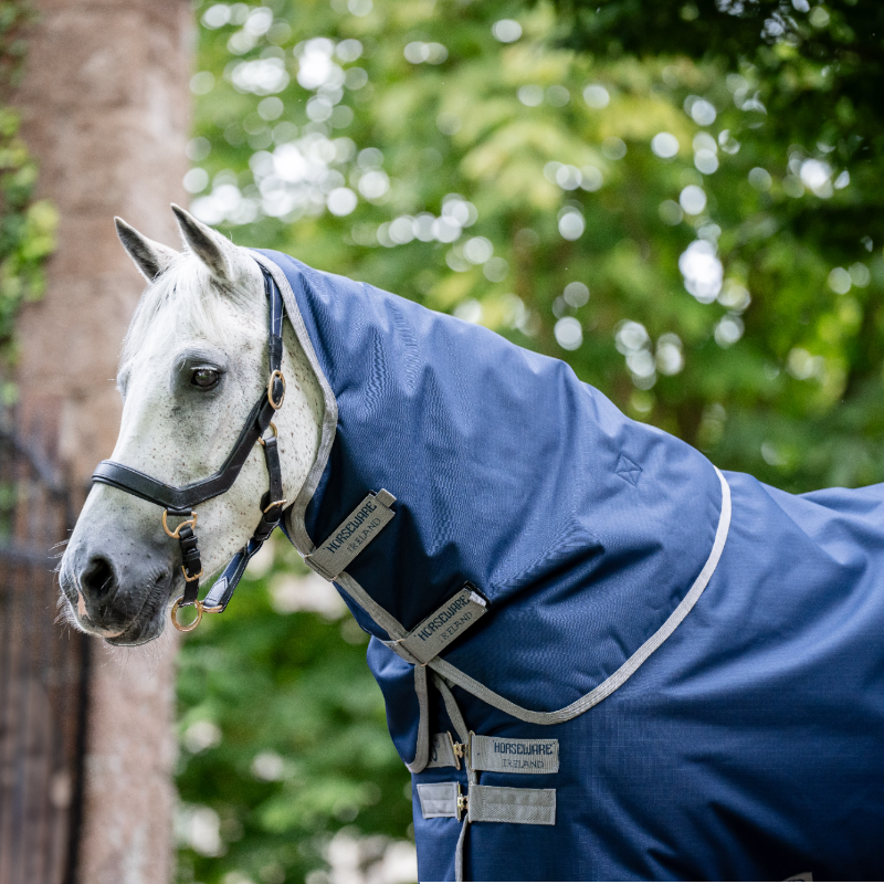 Horseware - Couvre-cou Amigo Ripstop Turnout marine/ titanium grey 150g | - Ohlala
