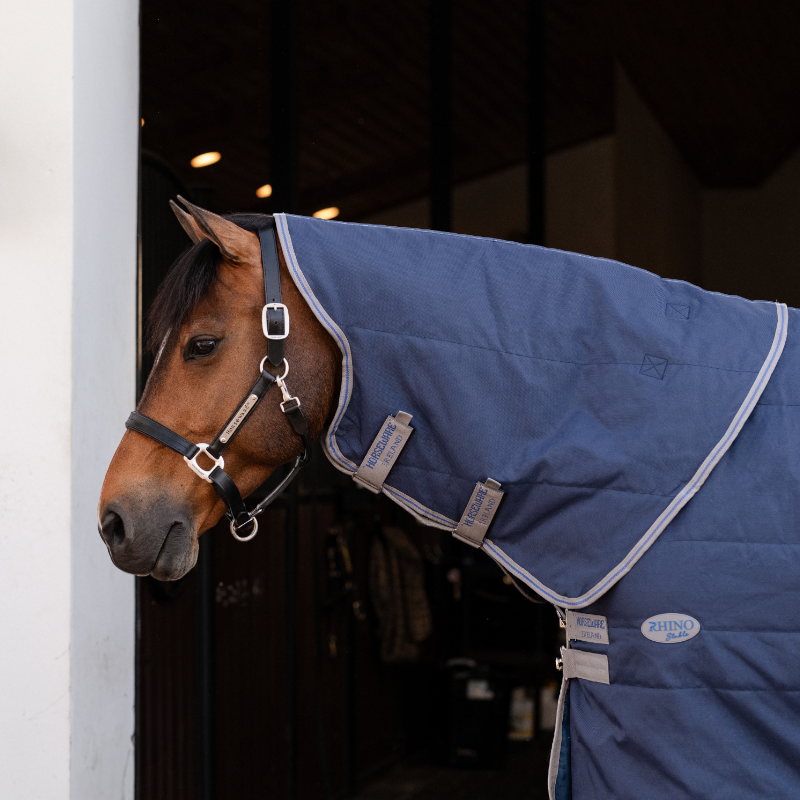 Horseware - Couvre-cou Rhino Stable marine/ titanium grey/ classic blue 100g | - Ohlala