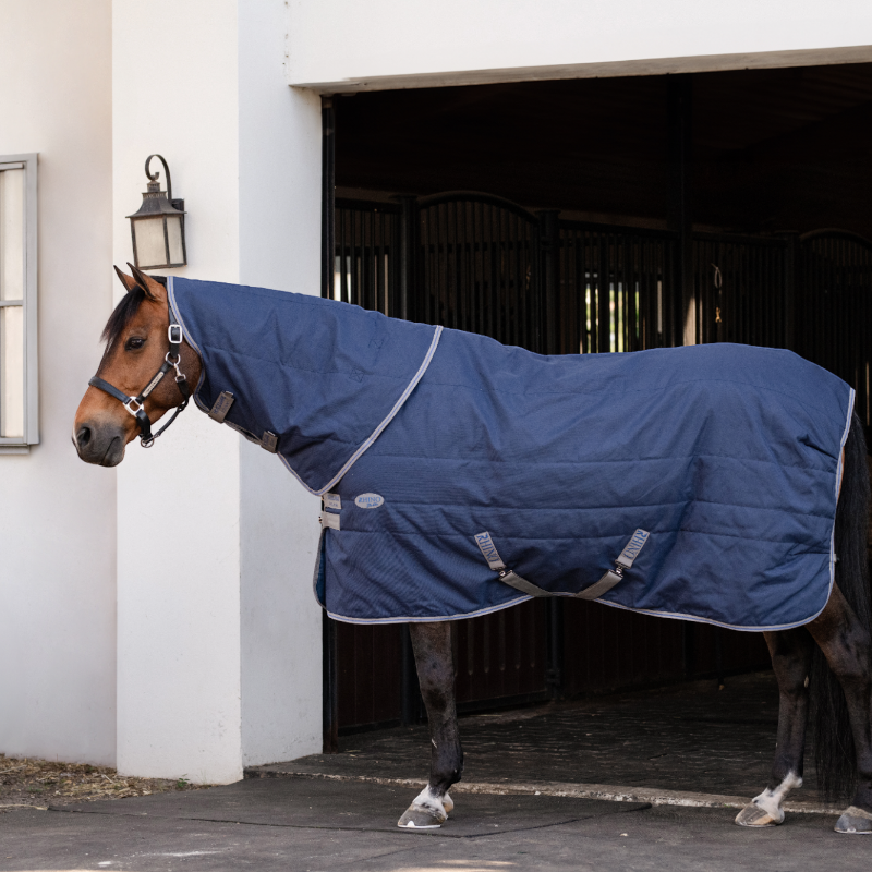 Horseware - Couvre-cou Rhino Stable marine/ titanium grey/ classic blue 200g | - Ohlala