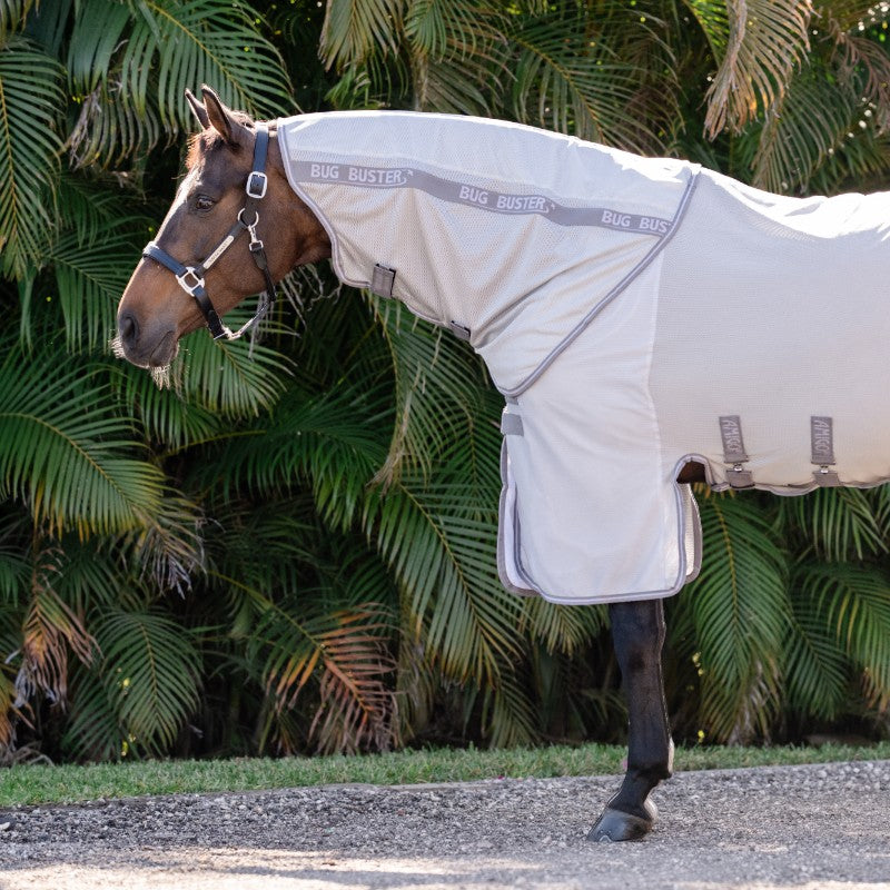 Horseware - Couvre-cou anti-mouches Amigo Bug Buster argent/ titanium grey/ argent | - Ohlala