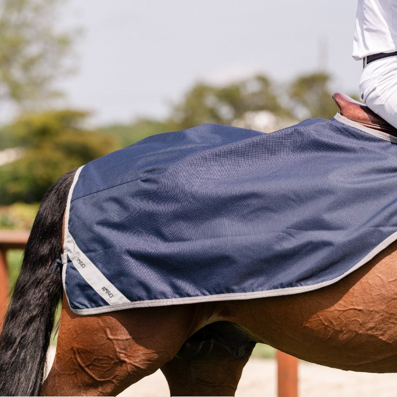 Horseware - Couvre-reins Amigo Ripstop marine/ titanium grey | - Ohlala
