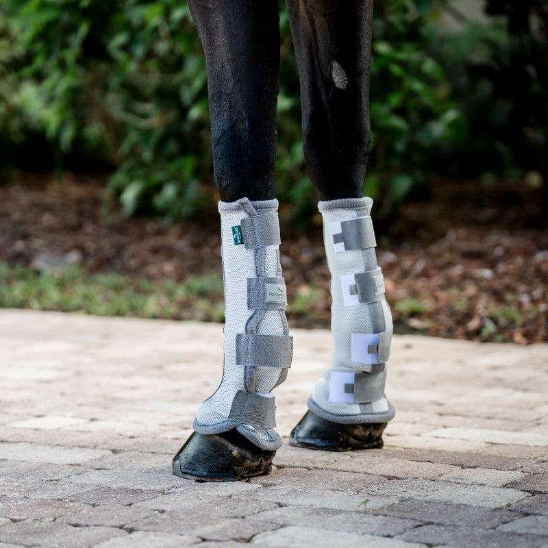 Horseware - Guêtres anti-mouches Fly Boots argent/ titanium grey/ argent x2 | - Ohlala