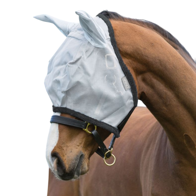 Horseware - Masque anti-mouches Amigo argent/ gris foncé | - Ohlala