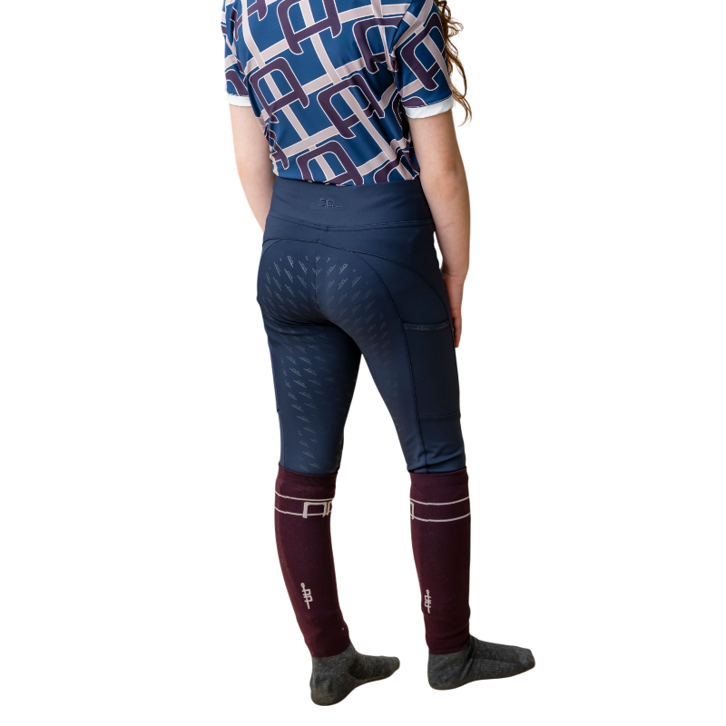 Horseware - Legging d'équitation enfant Alba Brushed marine full grip | - Ohlala