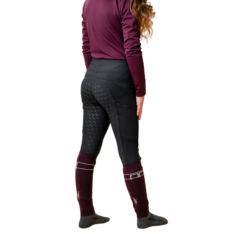 Horseware - Legging d'équitation enfant Alba Brushed noir full grip | - Ohlala