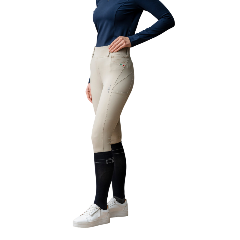 Horseware - Legging d'équitation femme Fina Brushed beige full grip | - Ohlala