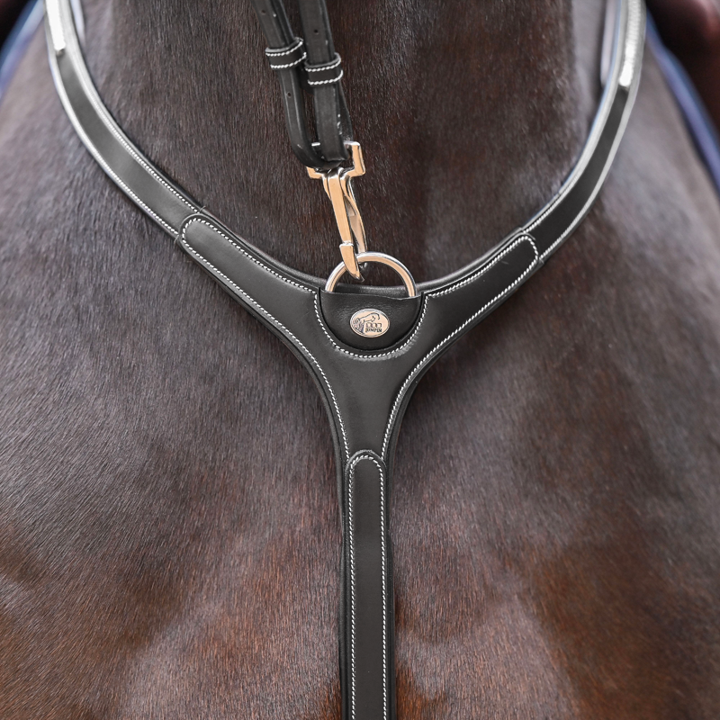Jump'In - Collier de chasse et fourche de martingale Premium Clincher noir | - Ohlala