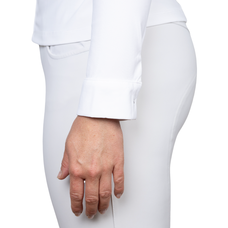 Jump'In - Chemise manches longues de concours femme Carla blanc | - Ohlala