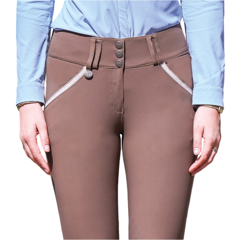 Jump'In - Pantalon d'équitation femme Sofia grège | - Ohlala