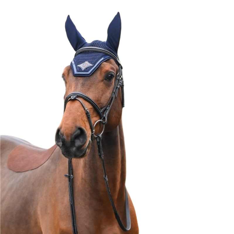 Jump'In - Bonnet chevaux Écusson marine/ marine/ caramel | - Ohlala