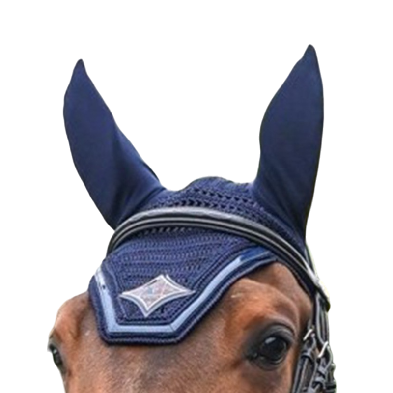 Jump'In - Bonnet chevaux Écusson marine/ marine/ caramel | - Ohlala