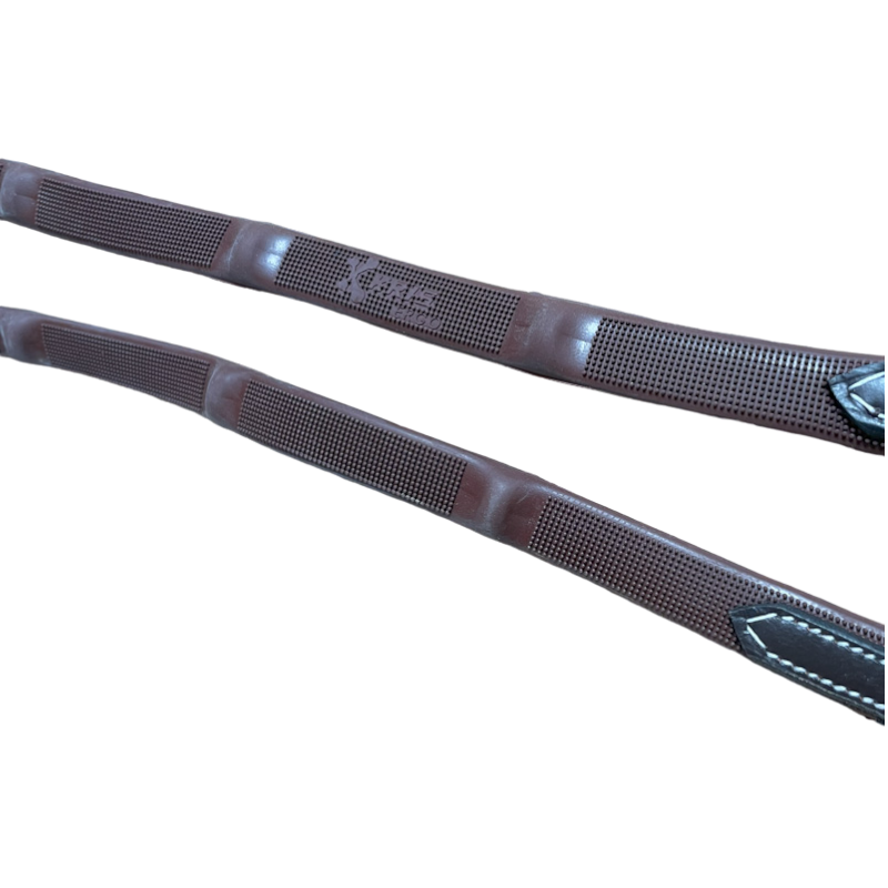 Jump'In - Rênes en caoutchouc avec 7 stoppers 1/2 collection One noisette | - Ohlala