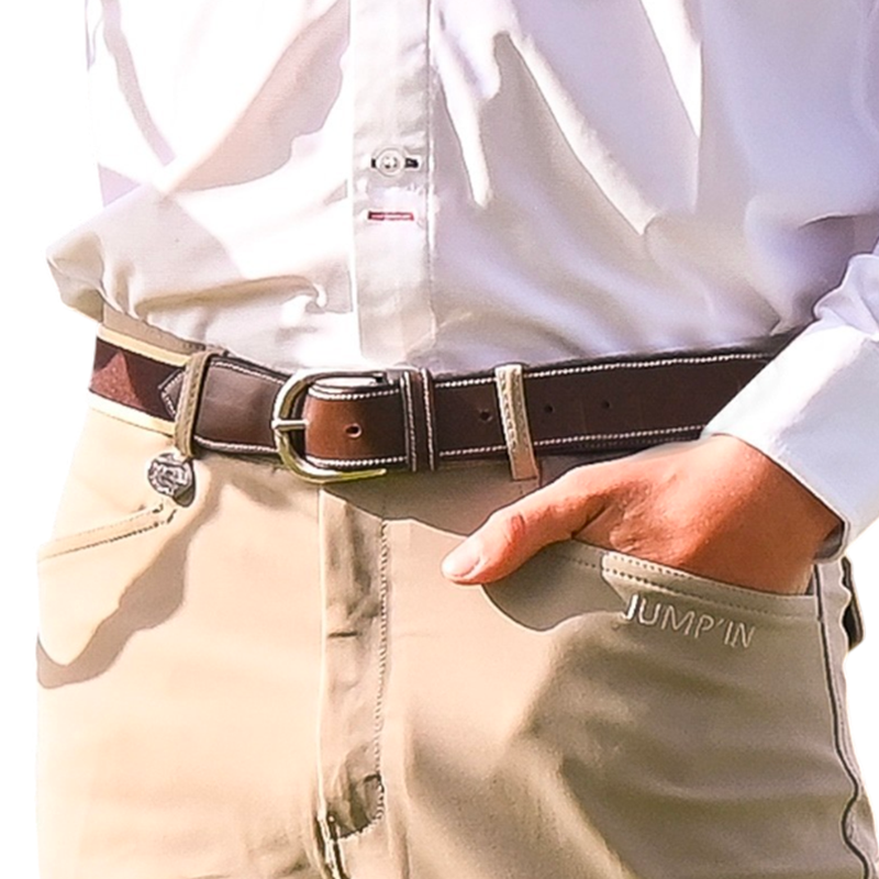 Jump'In - Ceinture élastique mixte havane | - Ohlala