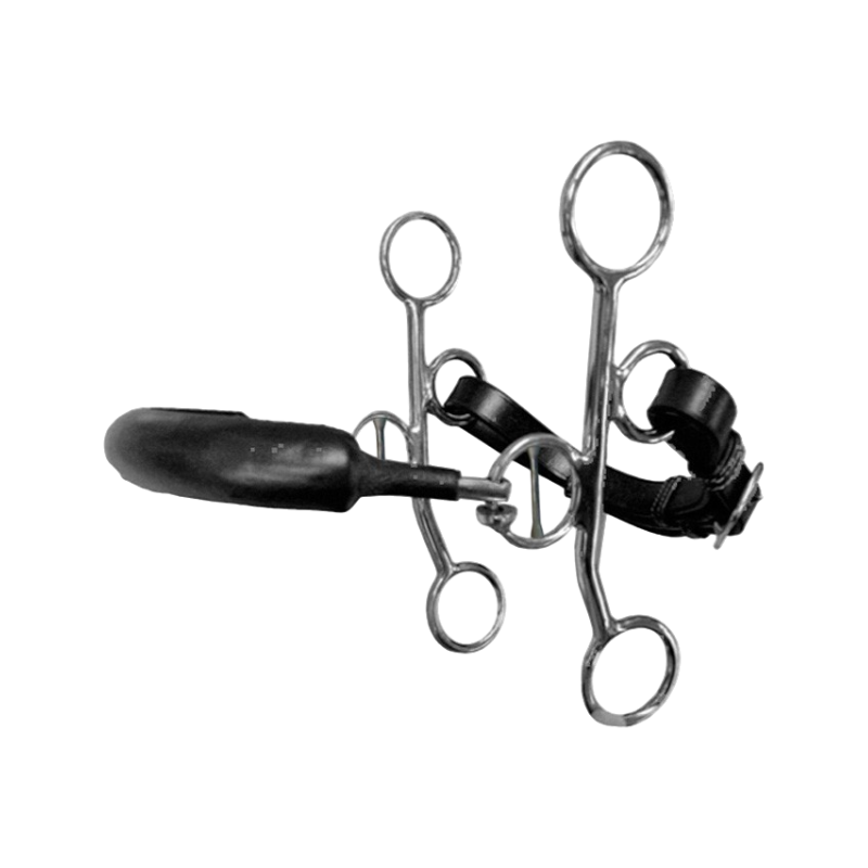 Jump'In - Hackamore rigide à branches courtes cuir noir | - Ohlala