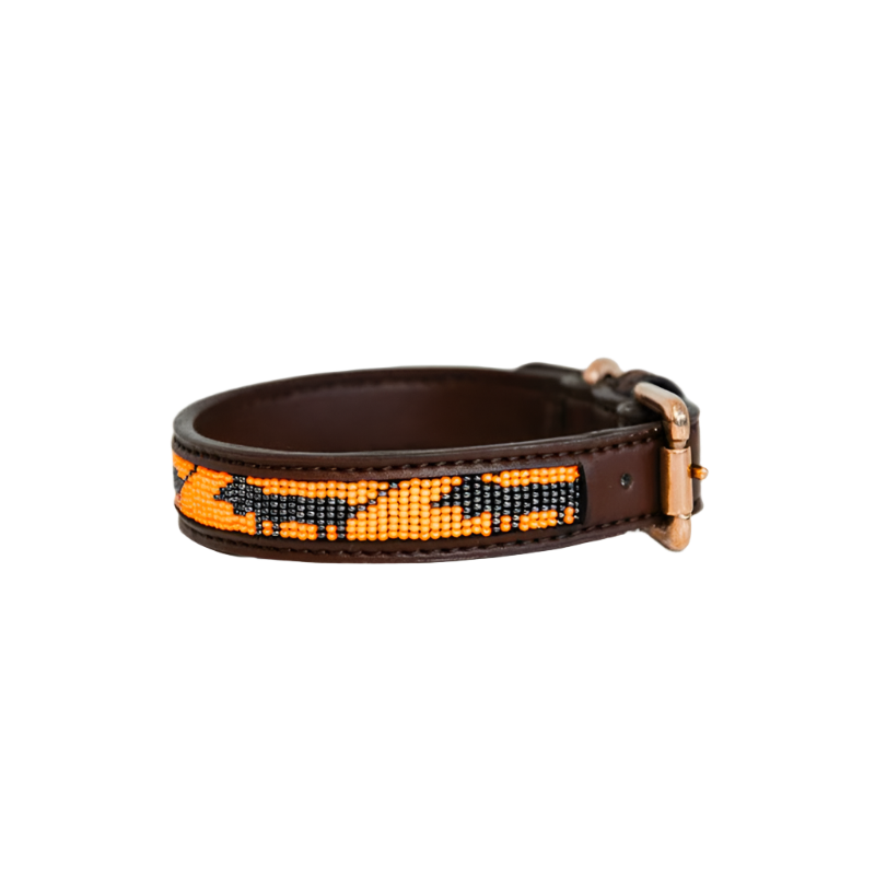 Kentucky Dogwear - Collier pour chiens perles faites main orange/noir | - Ohlala