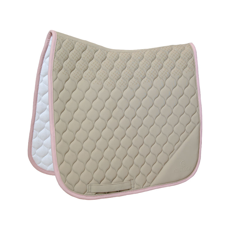 Kentucky Horsewear - Tapis de dressage Softshell Onion Quilt beige/ vieux rose | - Ohlala
