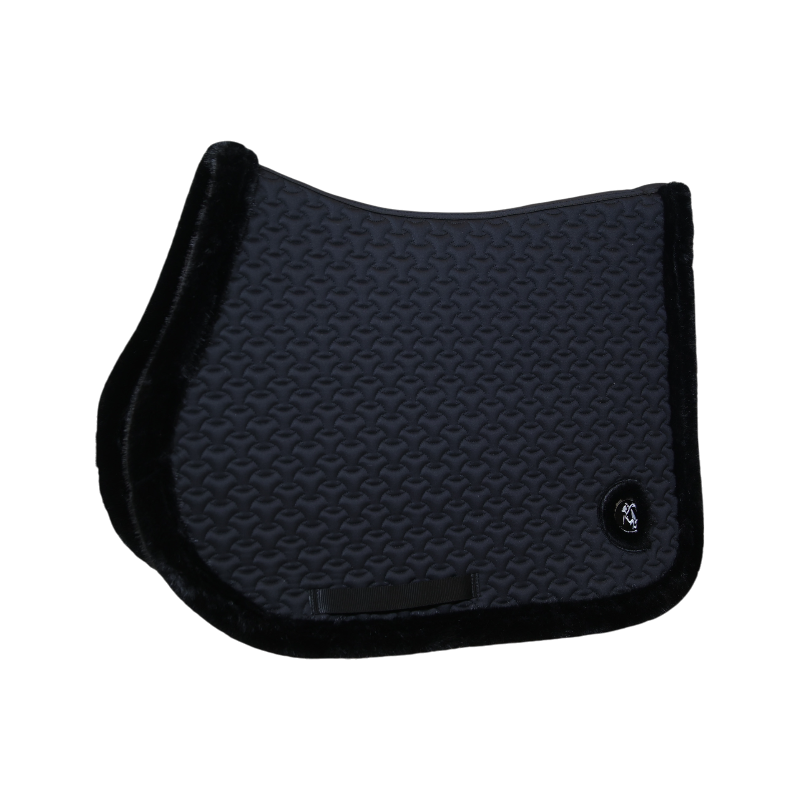 Kentucky Horsewear - Tapis de selle fausse fourrrure tressée noir | - Ohlala