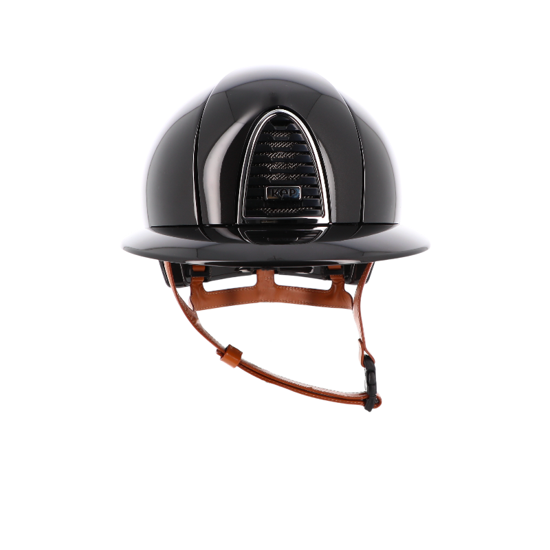 KEP - Casque d'équitation Cromo 2.0 New Shine noir visière polo jugulaire beige | - Ohlala
