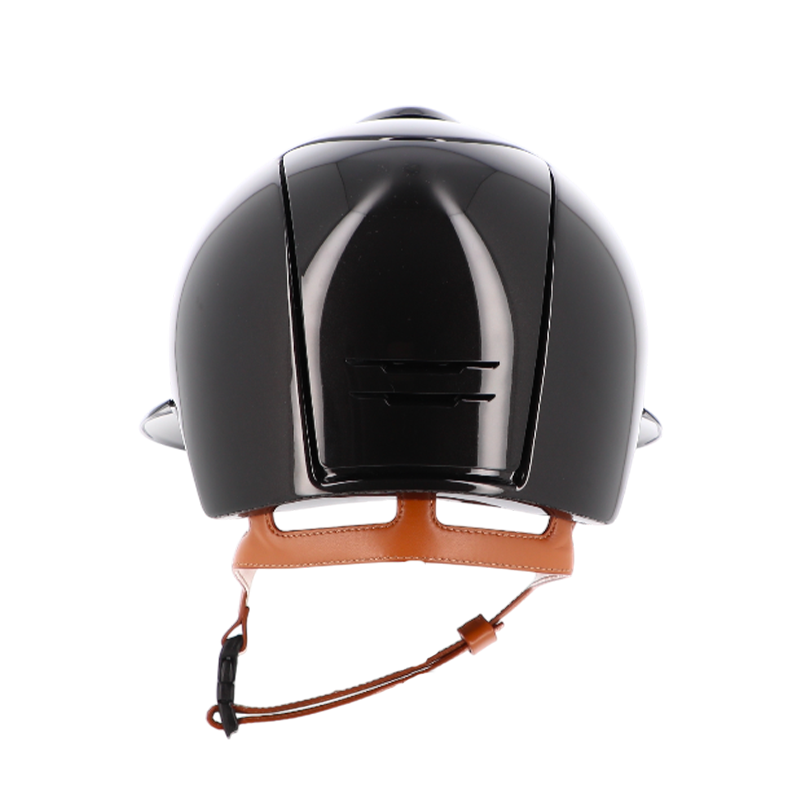 KEP - Casque d'équitation Cromo 2.0 New Shine noir visière polo jugulaire beige | - Ohlala