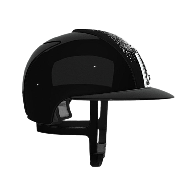 KEP - Casque d'équitation Cromo 2 polish black suédine avec brillants visière polo | - Ohlala